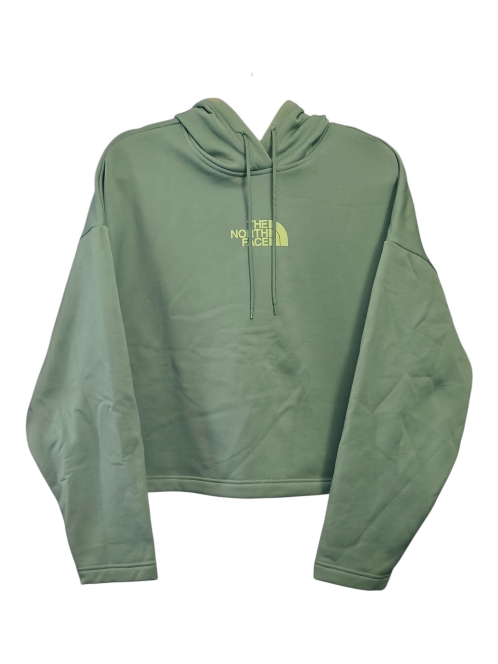 The North Face Womens XL Sage Green Cropped Hoodie Oversized Pullover Sweatshirt